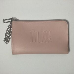 Dior Pink Wristlet with Silver Chain
